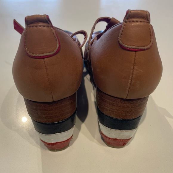 Ben Sherman Multi Tone Leather Wedge Heel - Picture 11 of 15